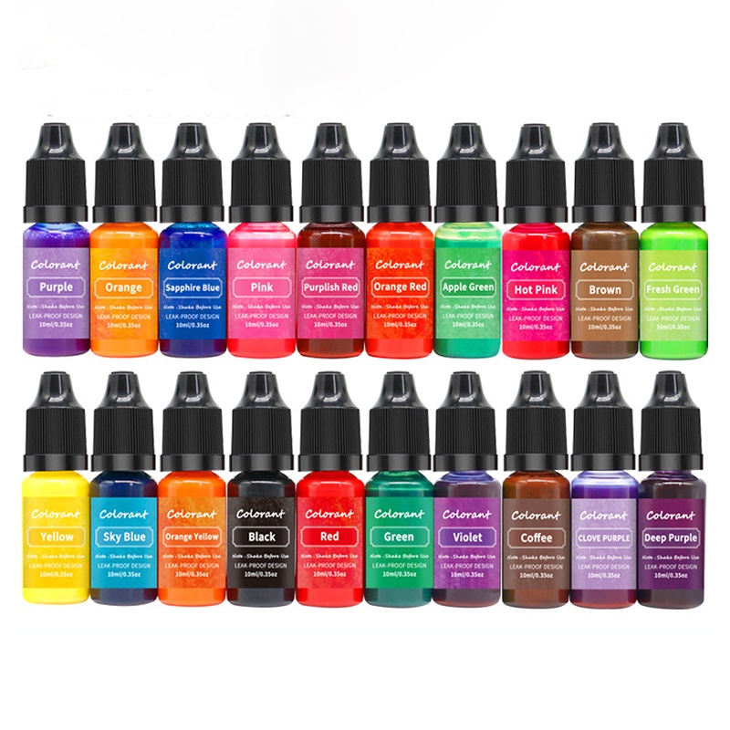 20 Colors Candle Dyes 10ml Dyeing Pigment Liquid Color Essence for DIY Wax Candle Mold Soap Coloring Handmade Crafts