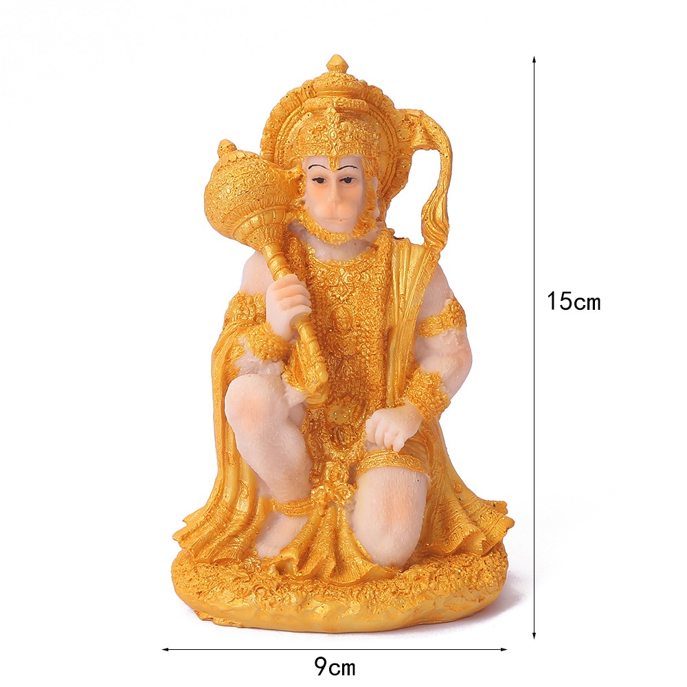 Indian Hindu Monkey God Buddha Statues Hanuman Figurine Gift Ornaments Resin Craft Statue Temple Decoration Figures Religious Items Meditation Sculpture Fengshui Desktop Artwork