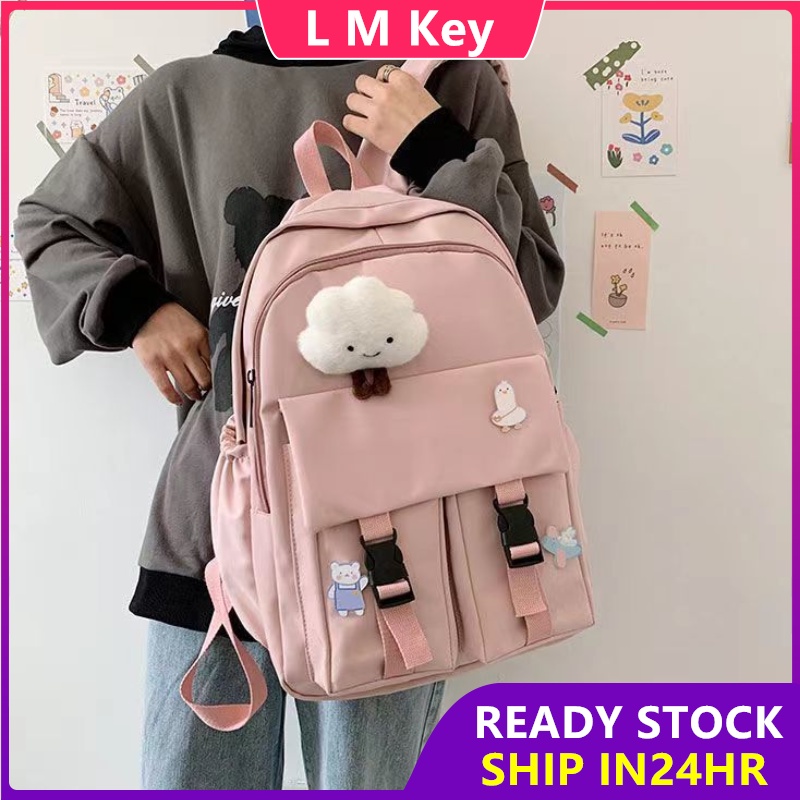 【READY STOCK】School bag fashion backpack student bag Korean school backpack Large capacity bagpack women beg sekolah perempuan cute bag 书包女 beg galas bag sekolah perempuan korean style