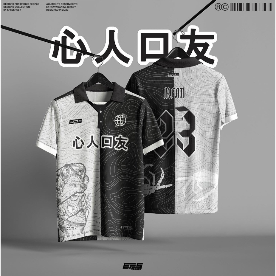 2023 JERSEY COLLAR ANIME JUJUTSU KAISEN Fresh Design Sublimation T-shirt Jersey Baju Tshirt Lelaki Geisha Home Thailand Viral Jersey Ootd Collar Blvckroseapparel Polo Shirt