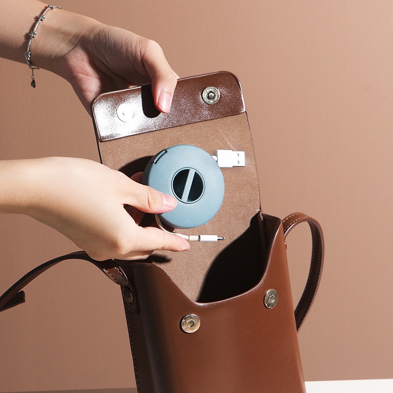 Have Purpose Cables Holder Rotatable Round Earphone Winder USB Cord Mobile Phone Data Cable Charger Wire Storage Box ... - Image 3