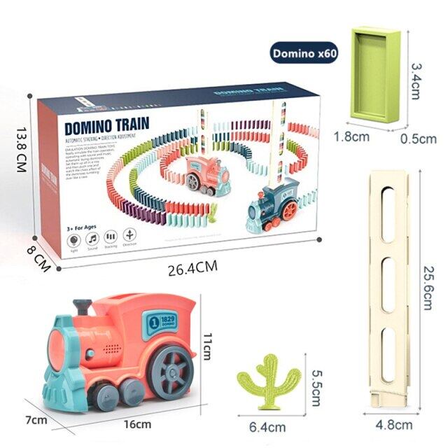 Quality Durable Automatic Laying Domino Brick Train Car Set Sound Light Kids Colorful Plastic Dominoes Blocks Game To... - Image 4