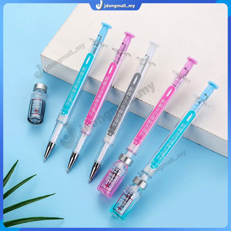 New Syringe Neutral Pen Simulation Injection Syringe Shape Black Signature Pen Vaccine Pen Office Classroom Household Ballpoint Pen (random Color) MY1