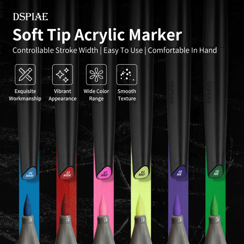 DSPIAE Eco-friendly Water-based Soft Tip Marker for Base Colour Metallic Colour Mecha Gundam Model Painting