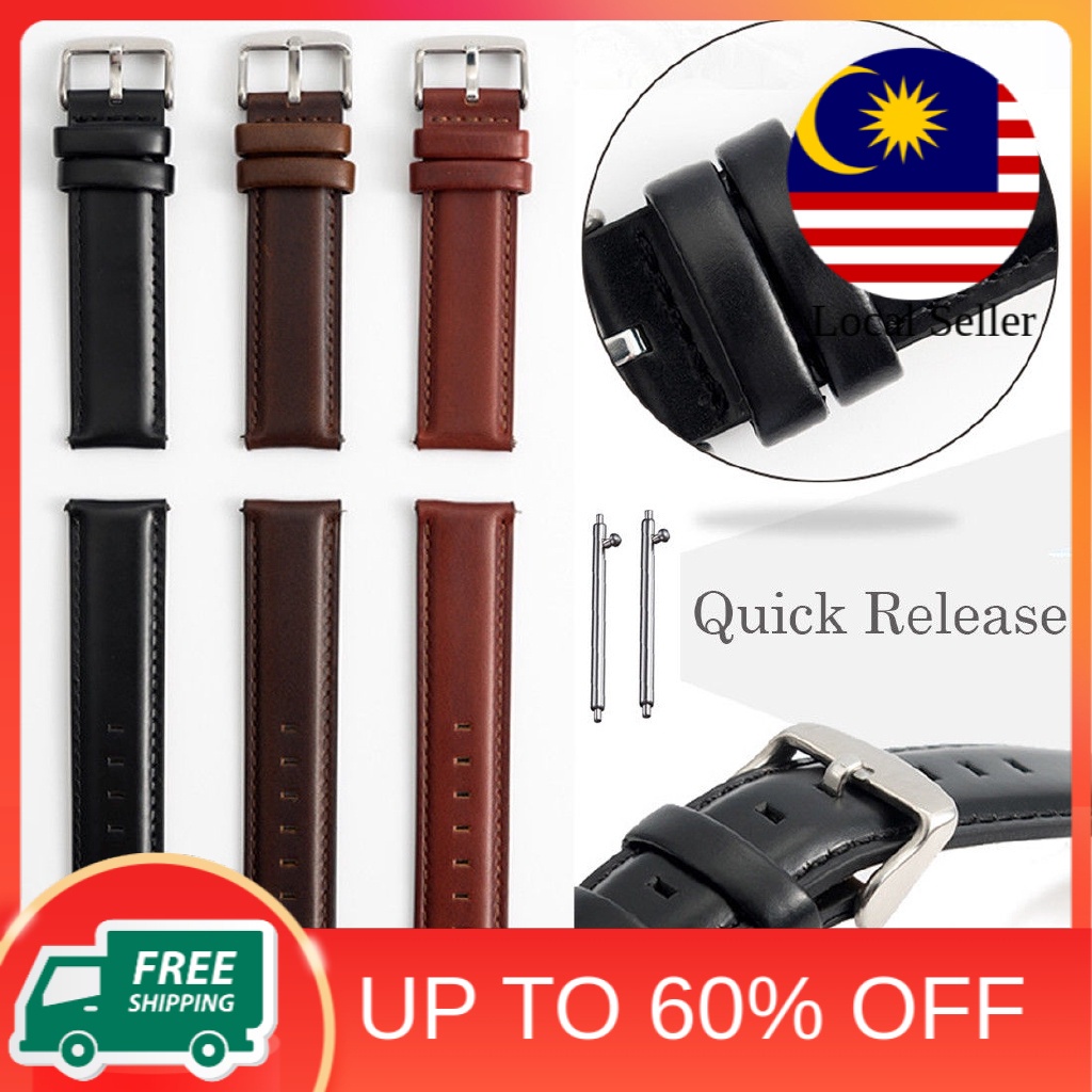 Upgrade Your Watch Style with Quick Release Leather Watch Band - Fits 20mm or 22mm Width for All Types of Watches