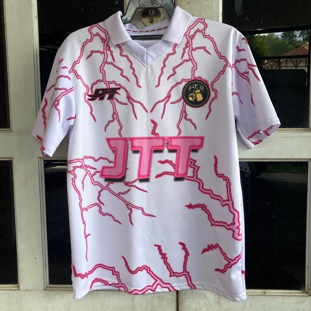 JTT LIGHTNING PINK Men's Fashion Activewear Custom Jersey Collar Baju Lelaki Fashion Custom Jersey Football Jersey Premium White Summer Casual Polo T Top Wome