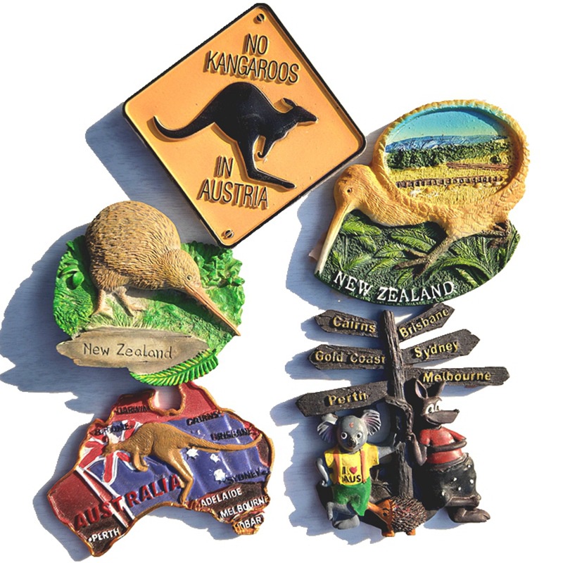 Refrigerator Magnets Tourist Souvenirs Australia Kangaroo Street Signs Koala Jivid Birds Refrigerator Stickers Creative Whiteboard Stickers Message Stickers Collection Gifts