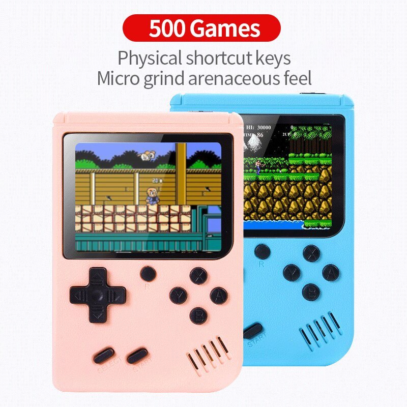 500 In 1 Mini Classic GameBoy Retro Game Console 8-Bit 3 Inch with Rechargeable Battery Super Mario Pacman