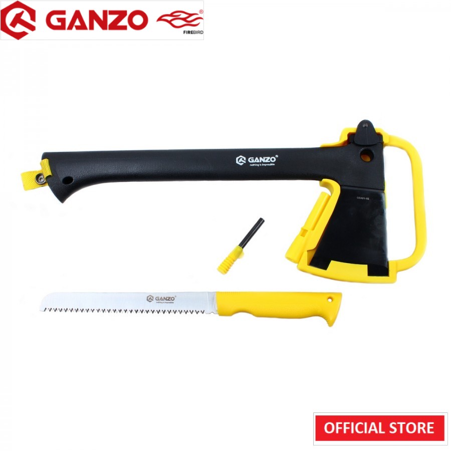 Have Versatile Ganzo Firebird Axe Hammer Saw Flint w Fire Starter FSA01-YE GSA01-YE Essential Durable - Image 5