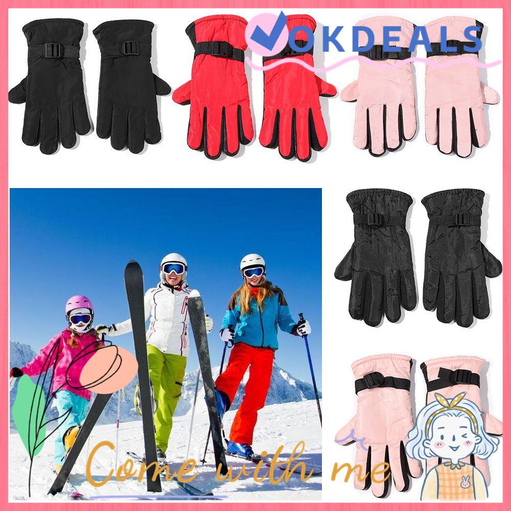 OKDEALS Ski Ski Gloves Children Kids Windproof Waterproof Long-sleeved Mitten Thicken Warm Non-slip New Fashion Winter Must Mountaineering Snow Snowboard/Multicolor