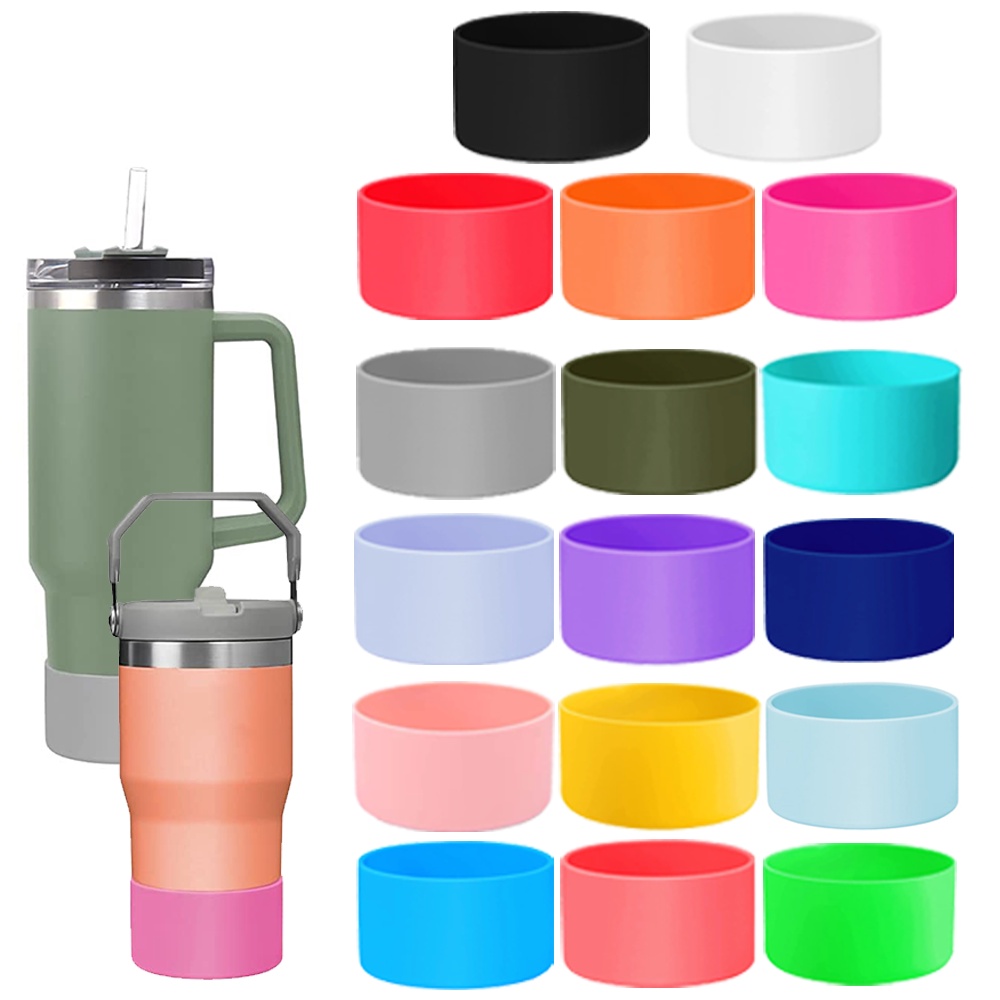 Silicone Boot For Stanley 14 Oz Tumbler - Protective, Non-Slip Base Cover (Light Gray) - View #6