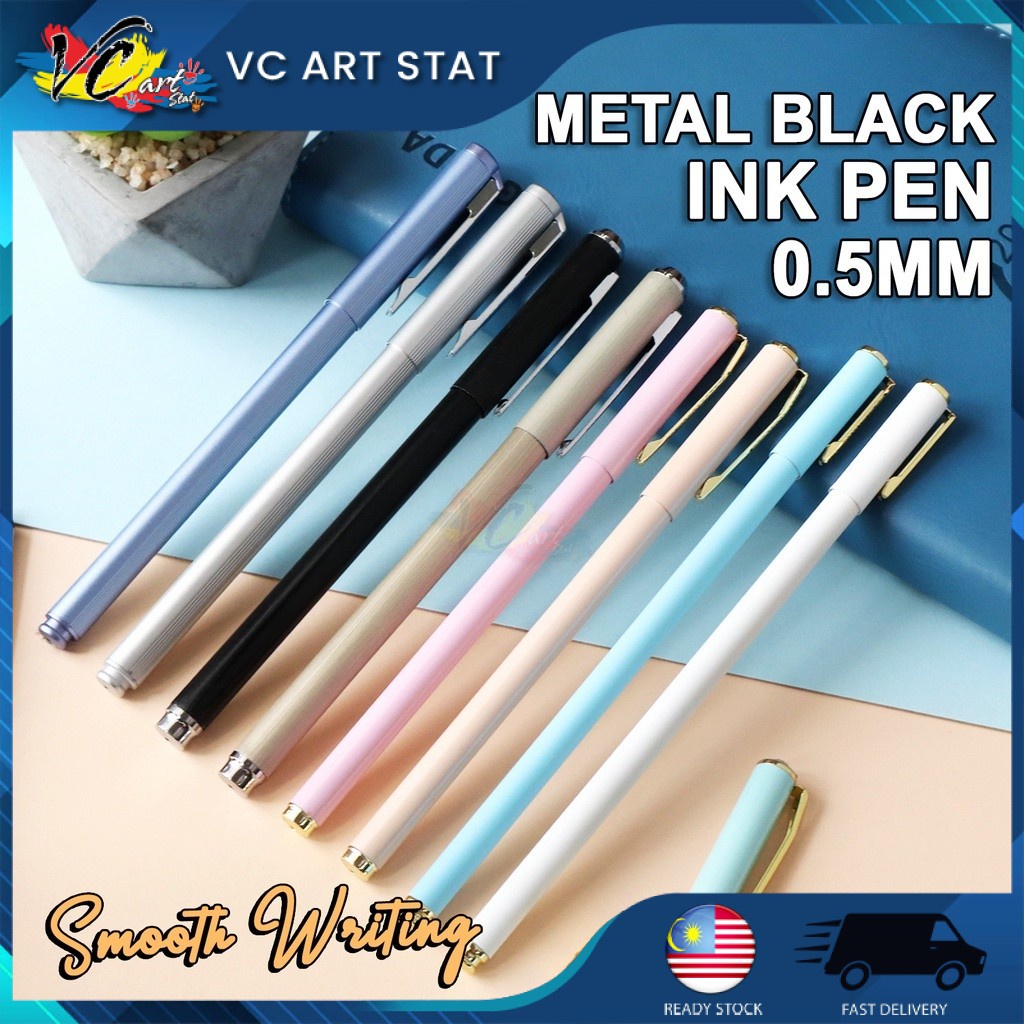 VC Art Metal Gift Executive Premium Pen Black Ink Exclusive Stylish with 34k Gold Coated 0.5mm