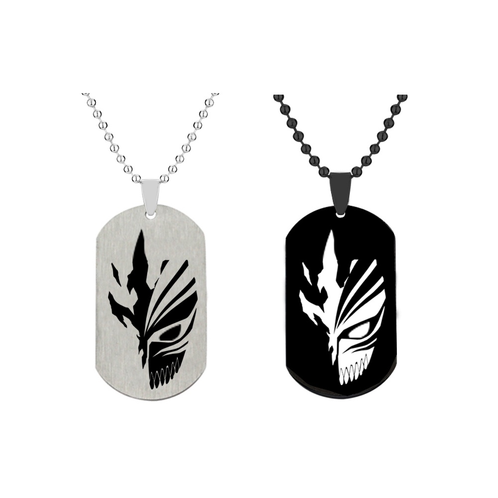 Anime Peripheral Accessories The God Of Death Heisaki A Semi-virtual Mask Necklace Stainless Steel Laser Pendant