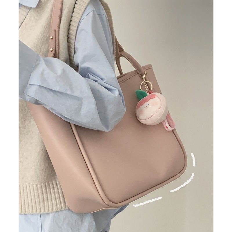 Student Class Large-Capacity Bag Female 2023 New Style Trendy Korean Pink Tote Bag Portable Commuter Bag Underarm Bag