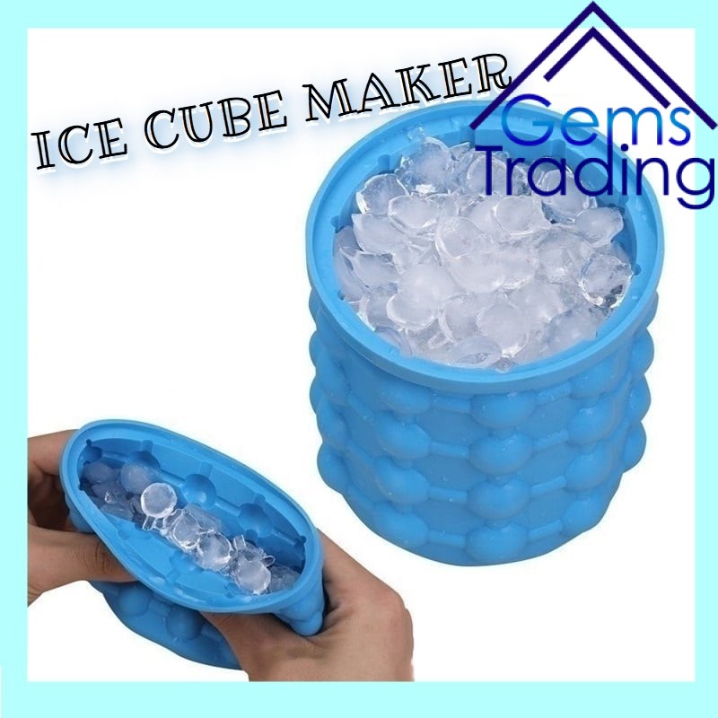 Magic Ice Cube Maker Genie Cooler Silicone Rubber Tray Molds Saving Ice Bucket Space Saving Bottle Holders