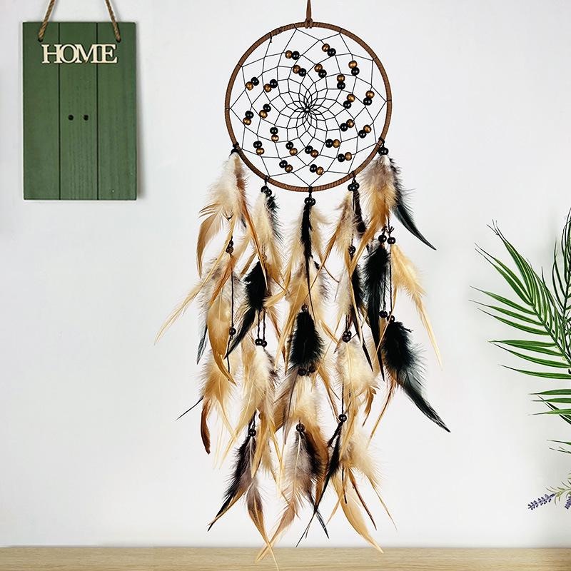 1 pc Indian Feather Dream Catcher Black and Coffee Dream Catcher Wall Hanging Boho Wall Hanging Window Decor Boho Decor Bohemian Chic Decor