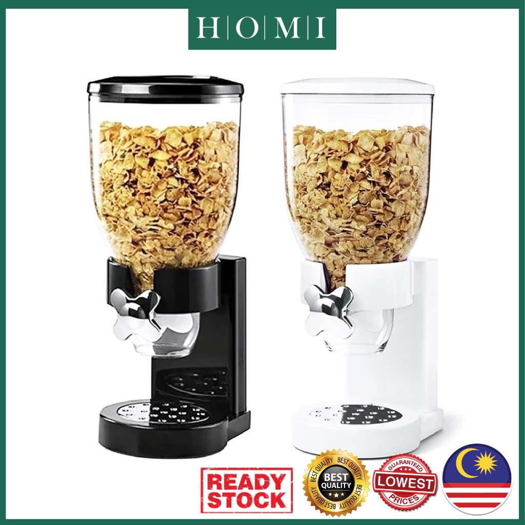 HOMI READY STOCK2in1 Tower Cereal food Dispenser Candy Snack Cylinder Jars Dry Food Storage Dispenser/ Bekas Makanan