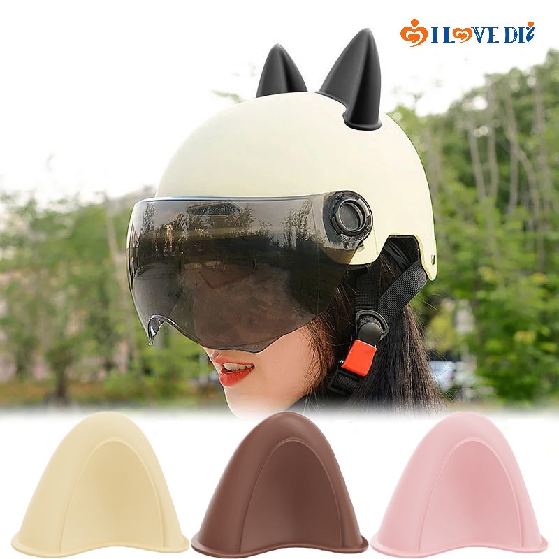 DIY Self Adhesive Cartoon Cat Ear Modeling Motorbike Helmet Decoration/ Electric Bikes Decorative Lovely Animal Ears Model Accessory