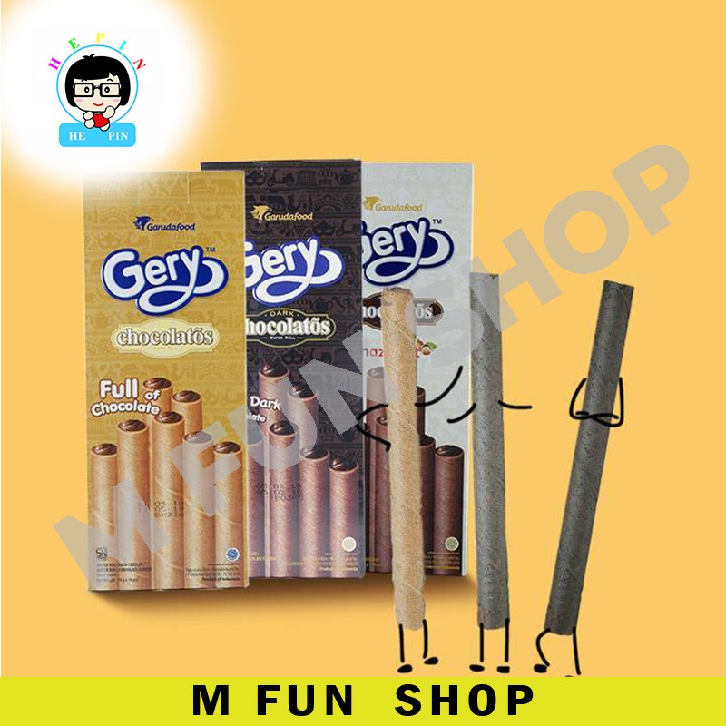 (READY STOCK) 140g Gery Chocolates Wafer Roll - Dark Chocolate / Sweet Cheese / Chocolate / Vanilla - [14g x 10sticks]