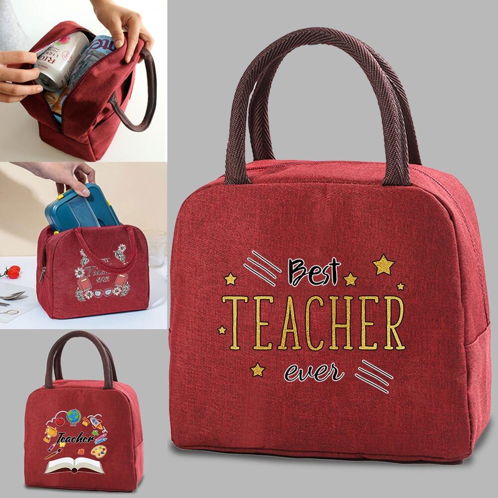 Lunch Insulated Bag New Women Work Lunch Dinner Bento Cooler Pouch Kids Food Thermal Canvas Teacher Handbag Organizer