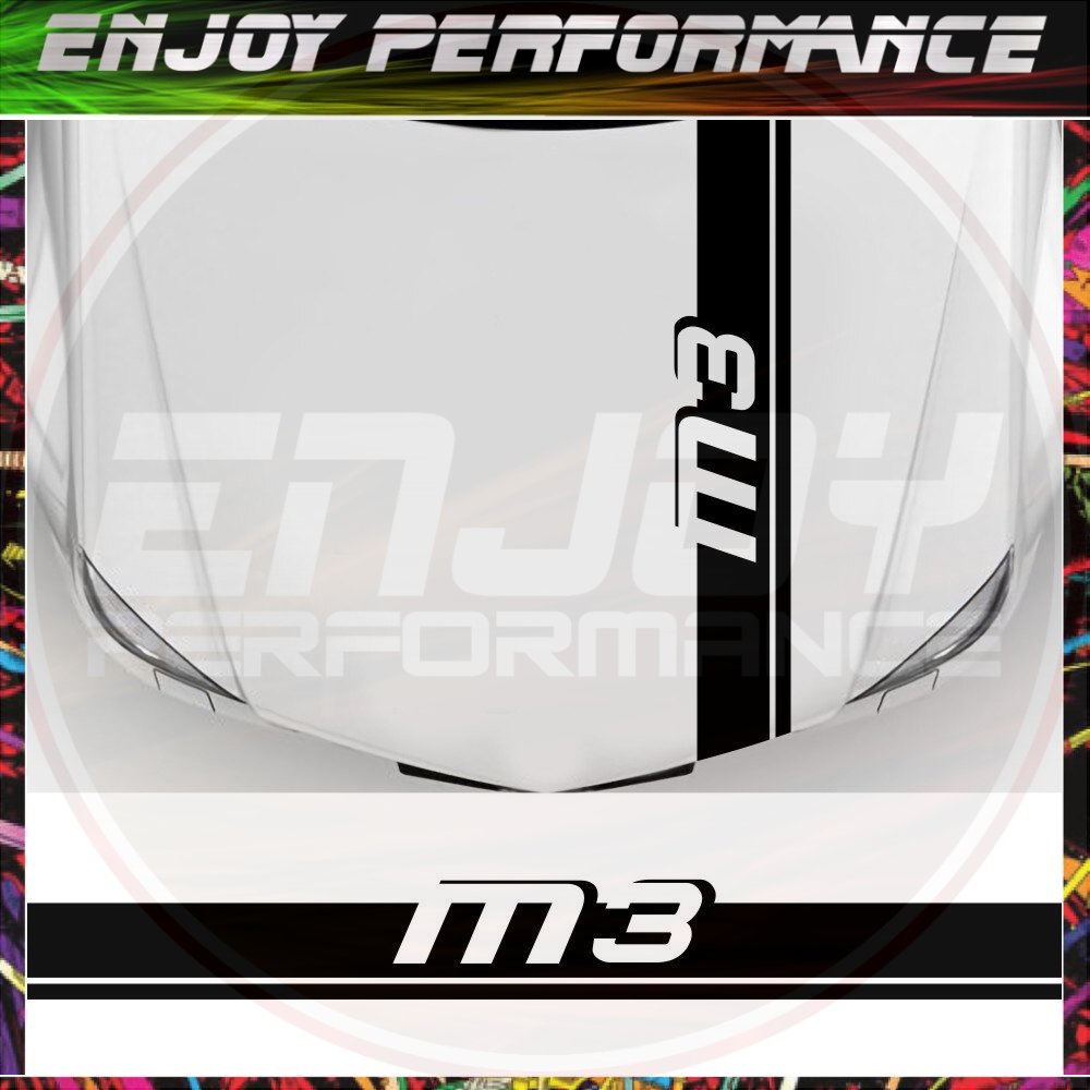 Fashion racing stripes car sticker M1 40 M2 I CS M3 E92 M4, M5 M6 Z1 Z3 Z4 E89 E85 Z8 front cover hood accessories