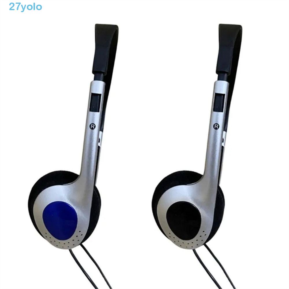 YOLO Y2k Headphones, Wired Retro Headphone, Classic Blue Black Vintage 3.5mm Retro Headset for Outdoor Mp3