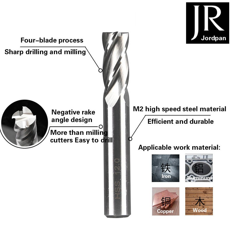 DIY Build 1pcs Carbide End Mill HSS 3mm-20mm Diameter Milling Cutter Bit Set CNC Tools Hardware Workshop - Image 4