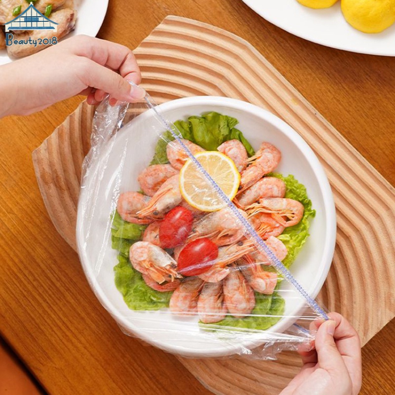 Disposable Plastic Food Cover Food Bowl Cover Convenient Kitchens Restaurants Supply 50/100pcs