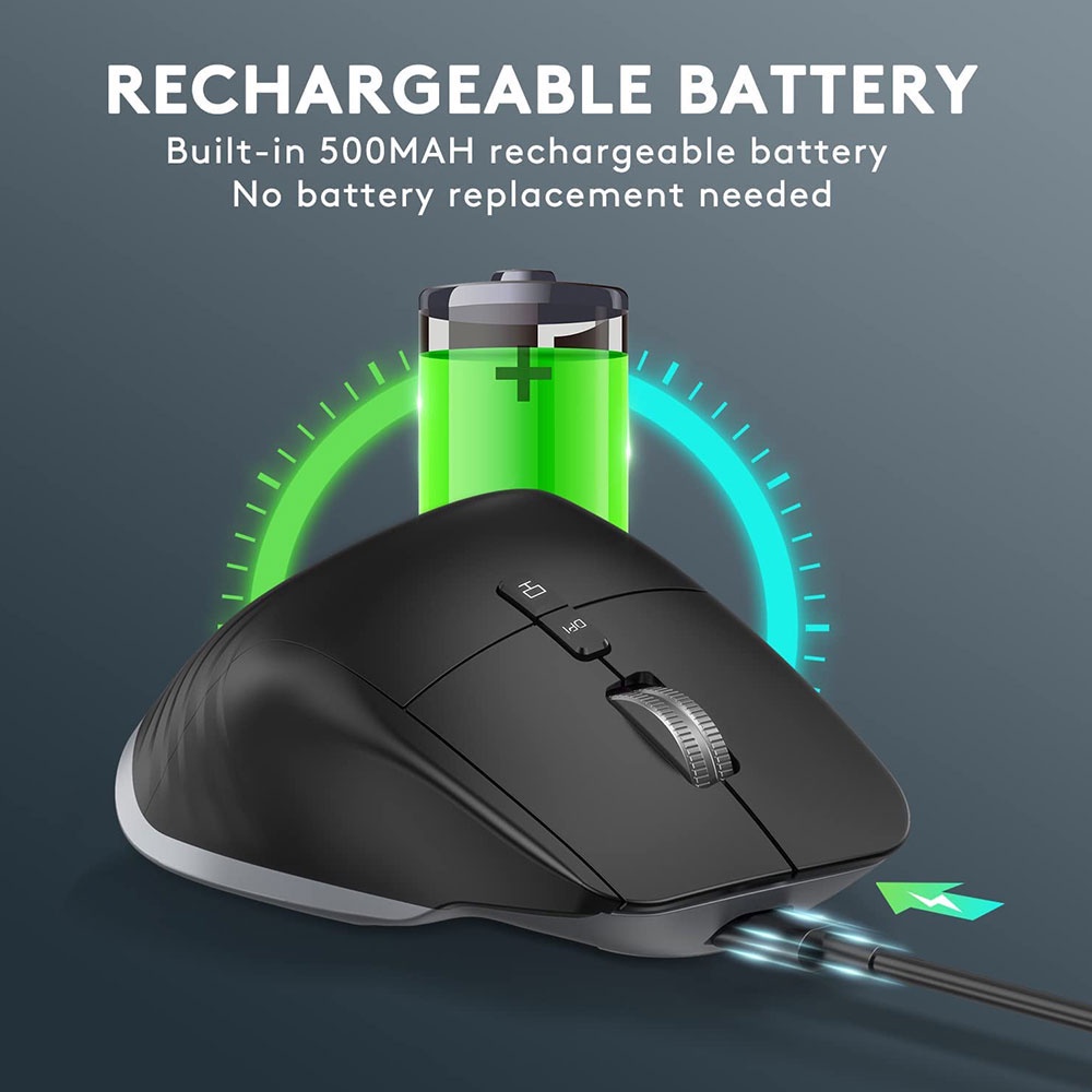 Must Purpose VICTSING M10 Multi-Device Ergonomic 2.4G Wireless + Bluetooth Mouse Rechargeable RGB 4000 DPI Mice Reliable - Image 5