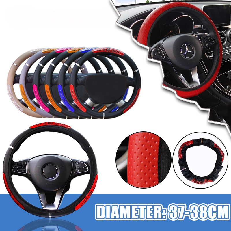 Diameter 37-38CM Car Steering Wheel Covers Reflective Faux Leather Elastic China Dragon Design car steering wheel shoulder cover holder pad Auto Protector Automobile Interiortion