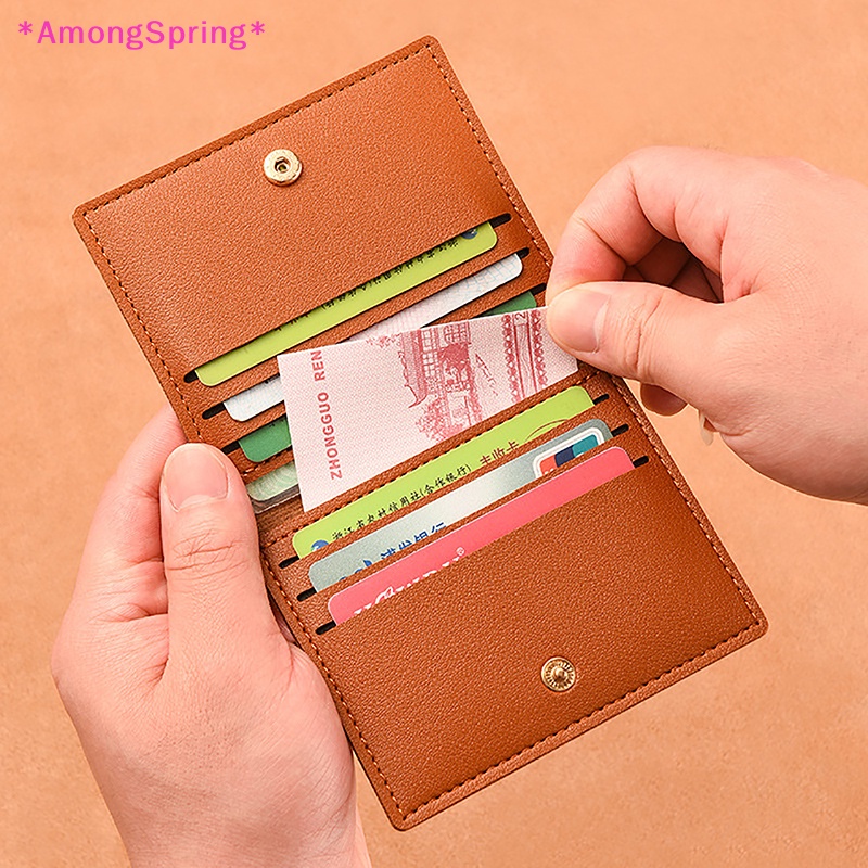 AmongSpring> 1Pc Card Bag Slim And Compact Bank ID Card Case Driver's License Wallet Simple And Anti Deization Card Holder new