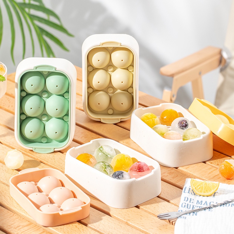 6 Grids Silicone Ice Tray Maker with Cover Silicone Mould | Ice Cube Tray | Ice Maker | Ice Tray | Ice Cube Maker | Silicone Ice Cube |  Candy Cake Pudding Chocolate Mould Tray