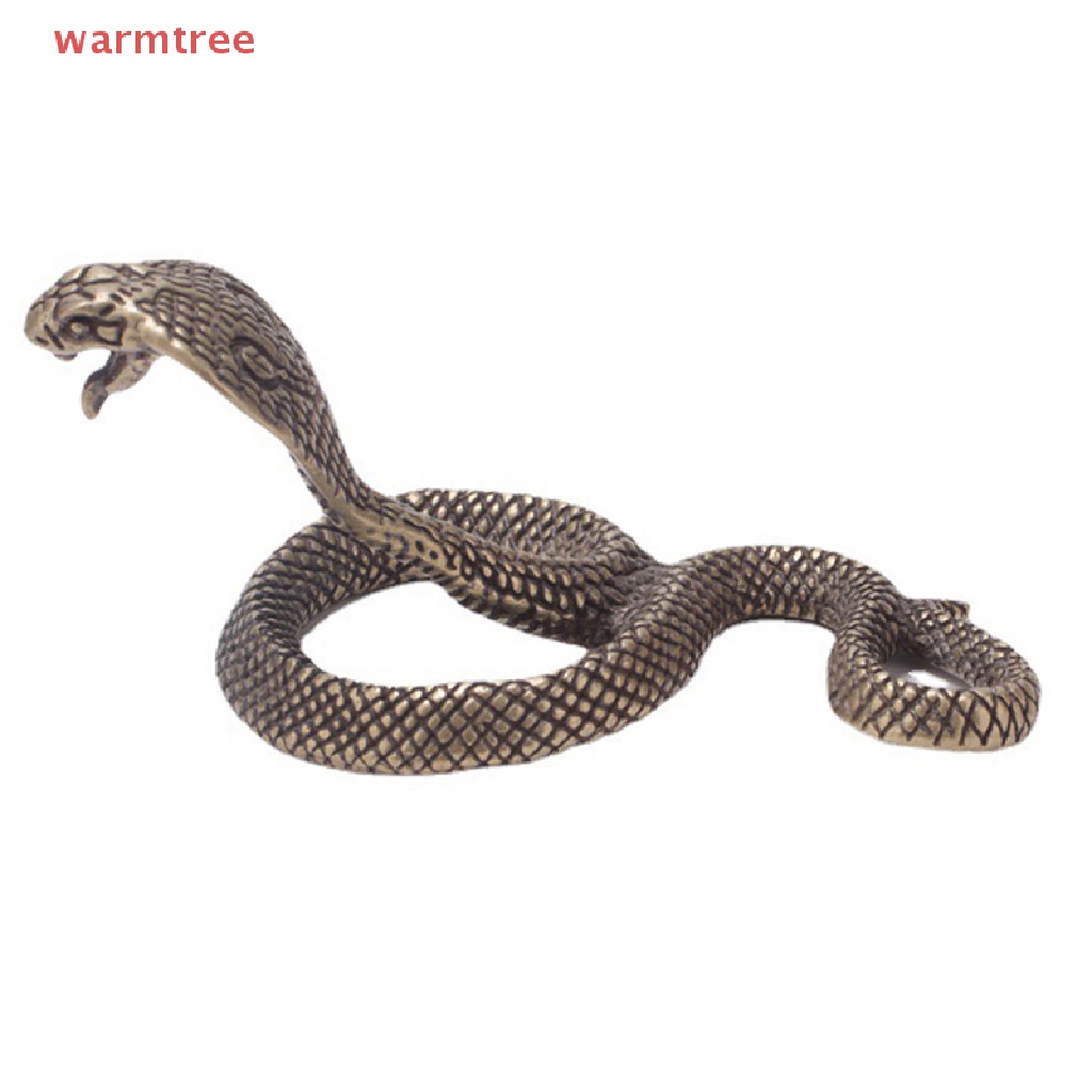 (warmtree) Antique Brass Cobra Boa Snake Statue Miniature Figurines Zodiac Animal Crafts