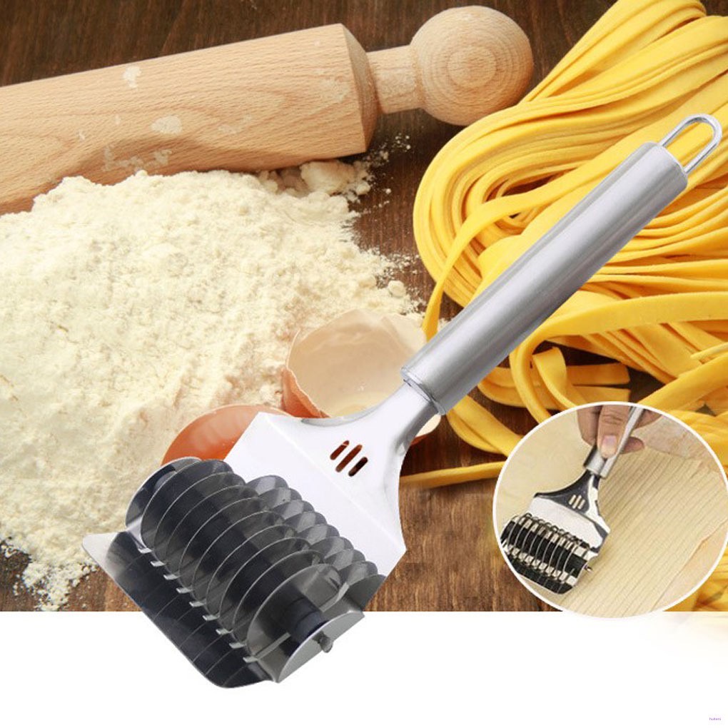 Stainless Steel Noodle Maker Onion Vegetable Chopper Roller Kitchen Lattice Roller Docker Dough Cutter Tool