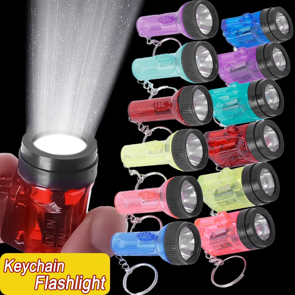 Mini LED Keychain Flashlight Portable Long-Range Pocket Torch Light Ultra-Bright Battery Lantern Outdoor Hiking Emergency Lamp