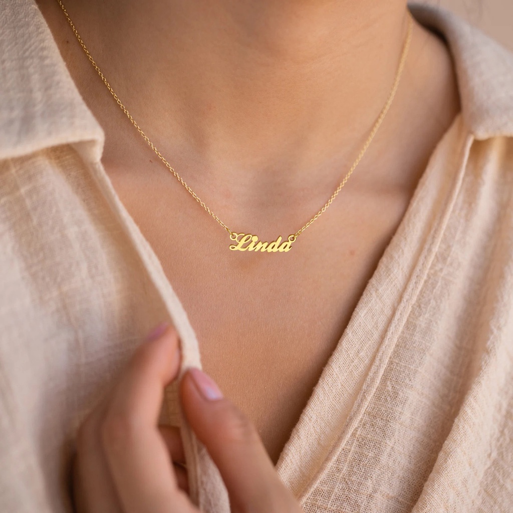 Vnox Gold Plated Personalized Name Necklace Dainty Name Necklace Jewelry Personalized Gifts for Women Teen Girls