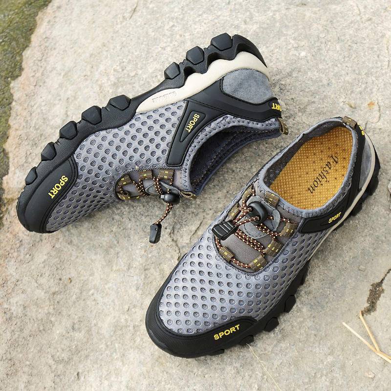 Men's shoes Breathable casual mesh sports shoes Hollow mesh outdoor hiking shoes Sports running shoes