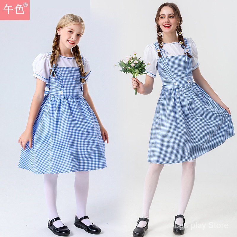 [Spot] Wizard of Oz Dorothy Alice princess skirt parent-child clothing maid clothing Children's Day stage performance clothing UNO7