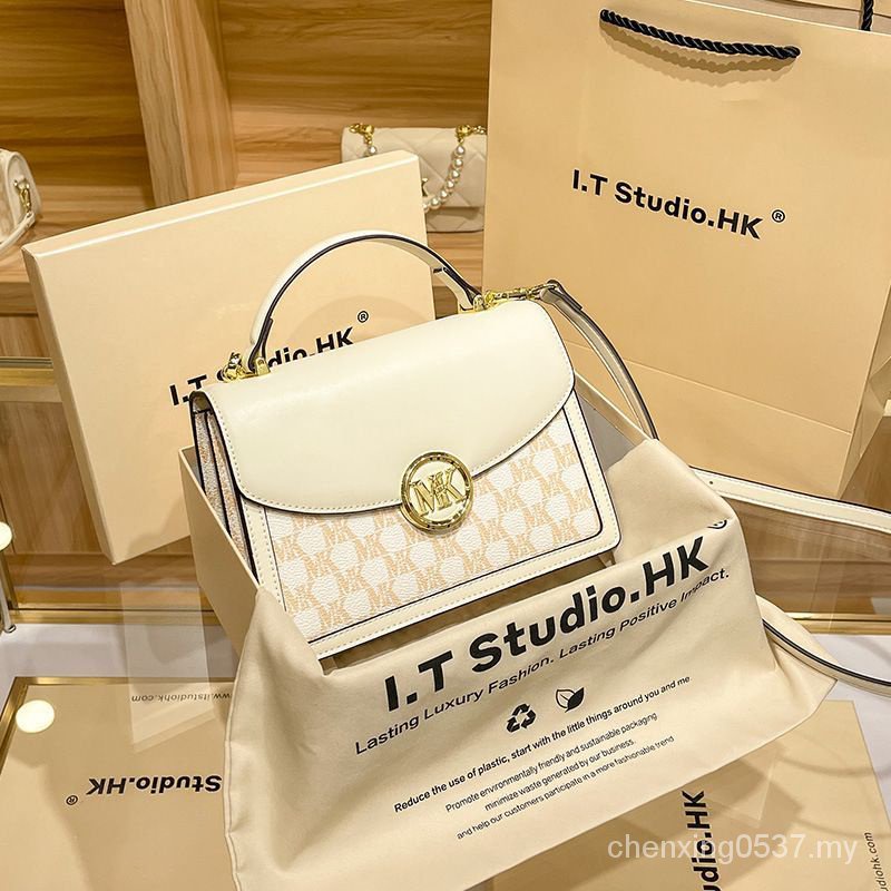 Chanel style mk Women's bag 2023 new advanced summer versatile leather shoulder messenger bag portable small square bag for women