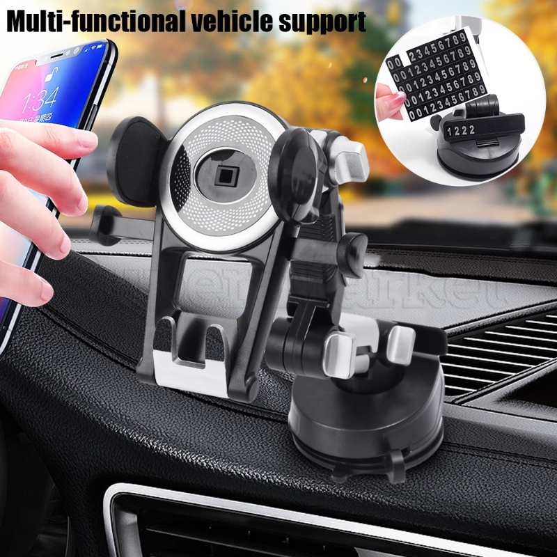 360 ° rotatable Truck Mounted Phone Holder / Heavy Duty Suction Cup Phone Support / Car Dashboard Windshield Long Arm Stand / in Car Smartphone Bracket / Mobile Cell GPS Mount