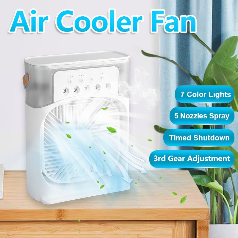 Mini Fan Cooler Mist Fan Cooling Fan Kipas Letak Ais Kipas Penyejuk Kipas Mini Portable Air Conditioner Air Cooler Fan