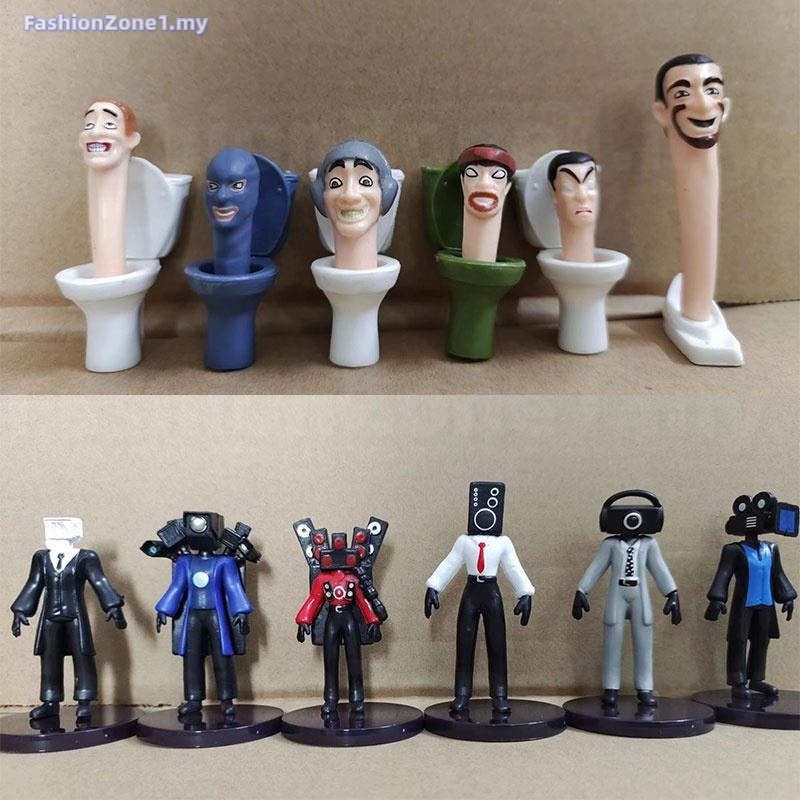 12pcs/Set Skibidi Toilet Man Camera Man Figure TV Speaker Model Cameraman Action Figures Decorations PVC Doll Toy Collectible Children Gift