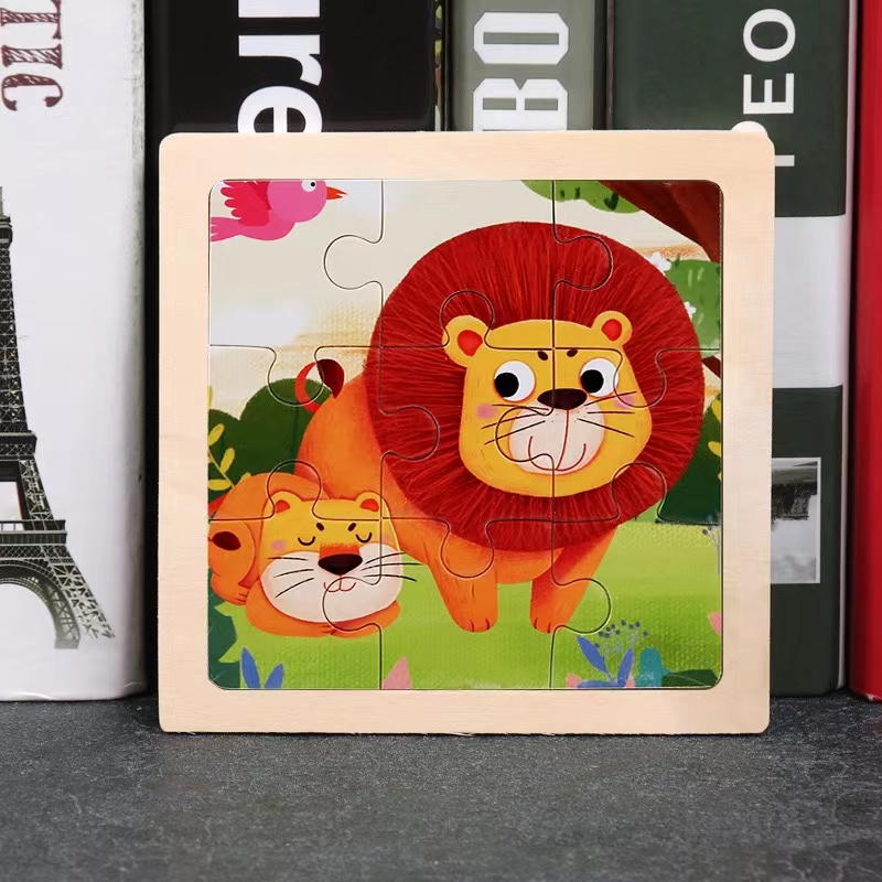 Purpose Have 【COD】9 Pieces Kids Wooden Puzzles Cartoon Animal Cars Vegetables Fruits Puzzle Premium