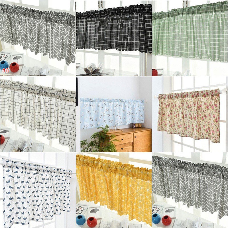 Kitchen Curtain  Blackout Window Short Curtain Valances Short Window Drapes Curtain
