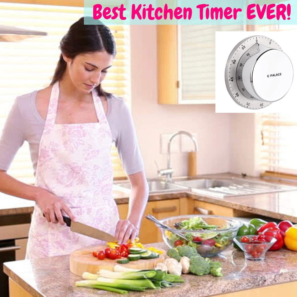 Magnetic Kitchen Timer with Loud Alarm No Batteries Required Countdown Cooking Tools Mechanical Learning Alarm Clock