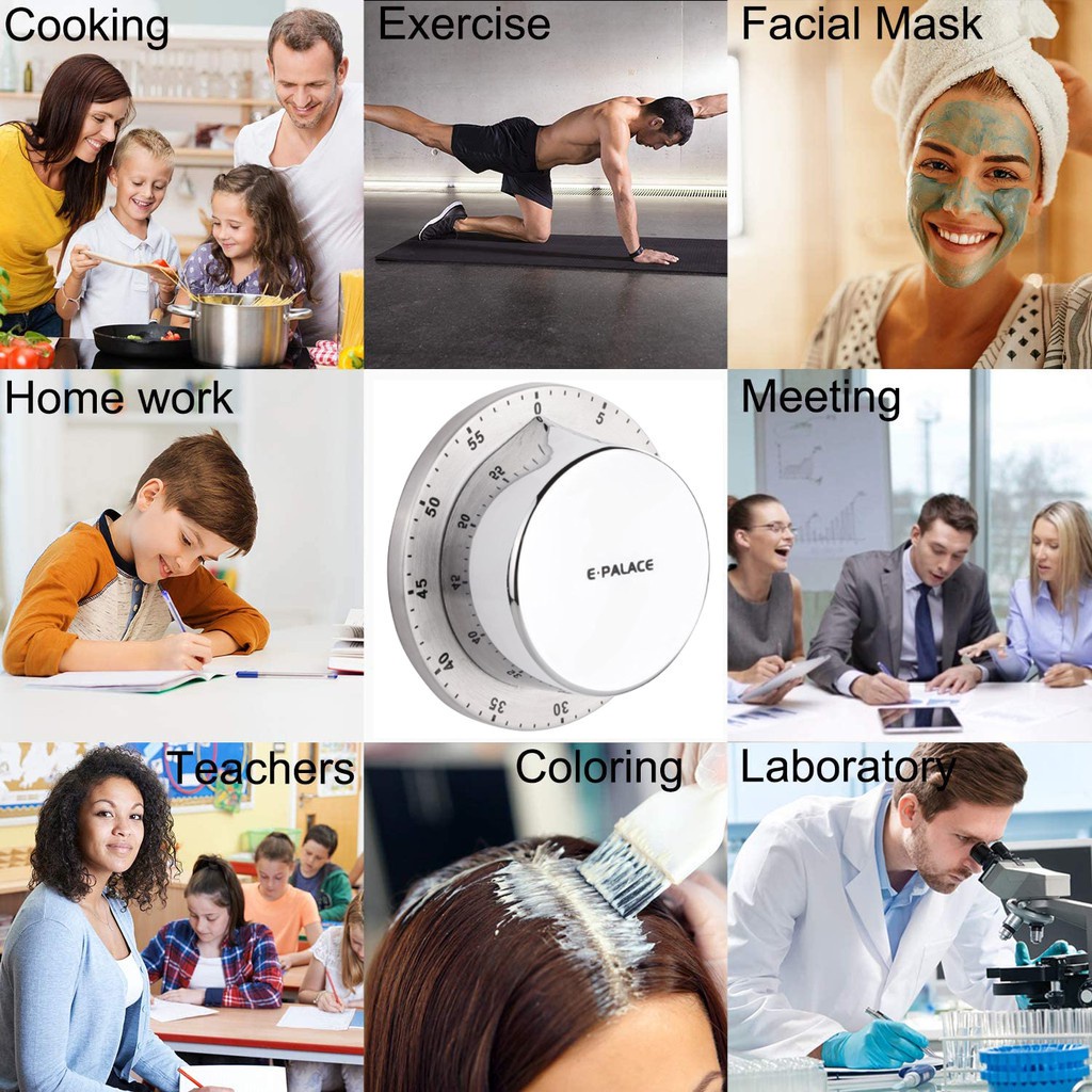 Meal Home Magnetic Kitchen Timer Loud Alarm No Batteries Required Countdown Cooking Tools Mechanical Learning Clock B... - Image 5