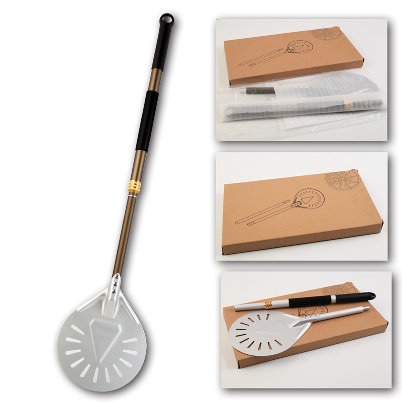Meal Kitchen 7 8 9 Inch Perforated Pizza Turning Peel,Professional Anodized Aluminum Paddle,Adjustable Long Handle,Mo... - Image 2