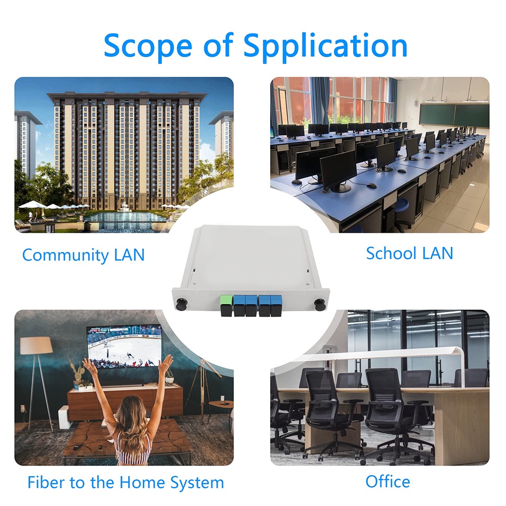 Purpose Must FTTH PLC 1x8 Optical Fiber Splitter SC/UPC Cassette Box Optic Plug-in Card Type Beam - Image 3