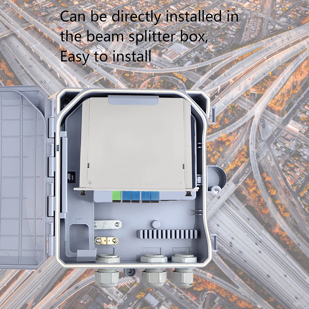 Premium Reliable SC/UPC 1x4 Fiber Optic PLC Splitter FTTH Cassette Box Plug-in Type Beam Durable Multi - Image 5