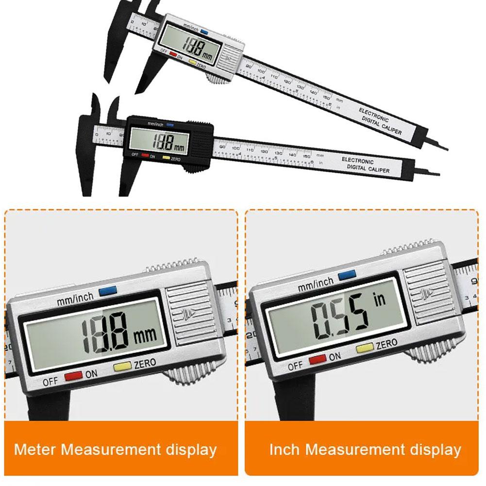 Vernier Calipers 150mm Digital LCD Display Electronic Carbon Fiber Meter Measuring Ruler Gauge